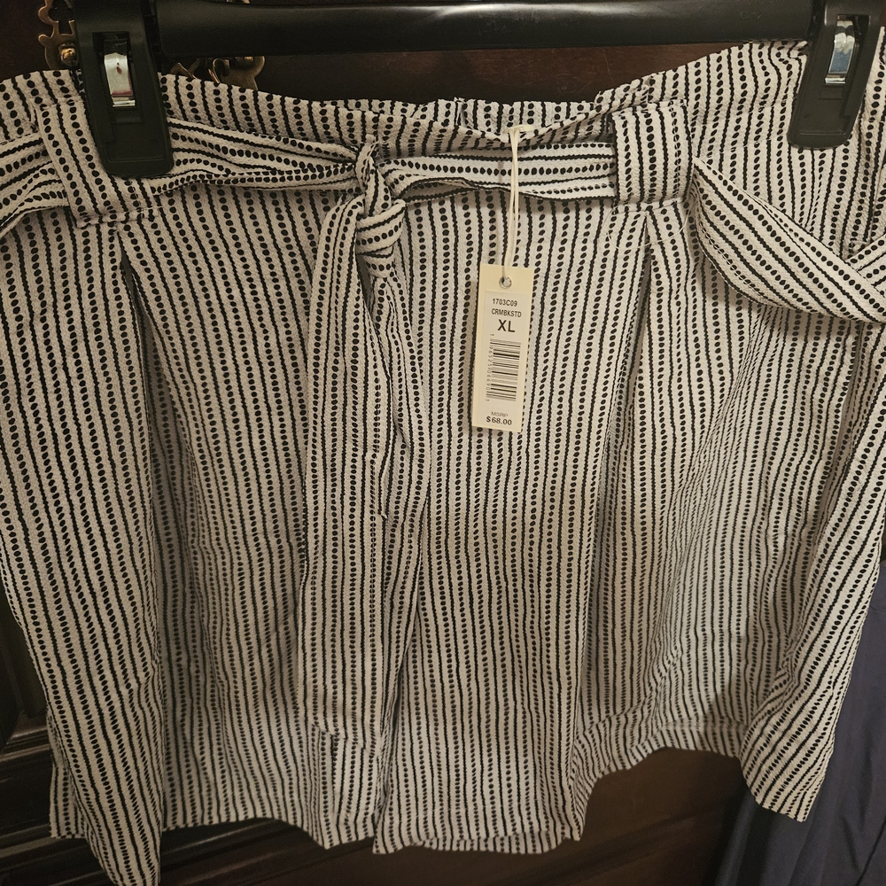 Striped Black and White Dressy Shorts